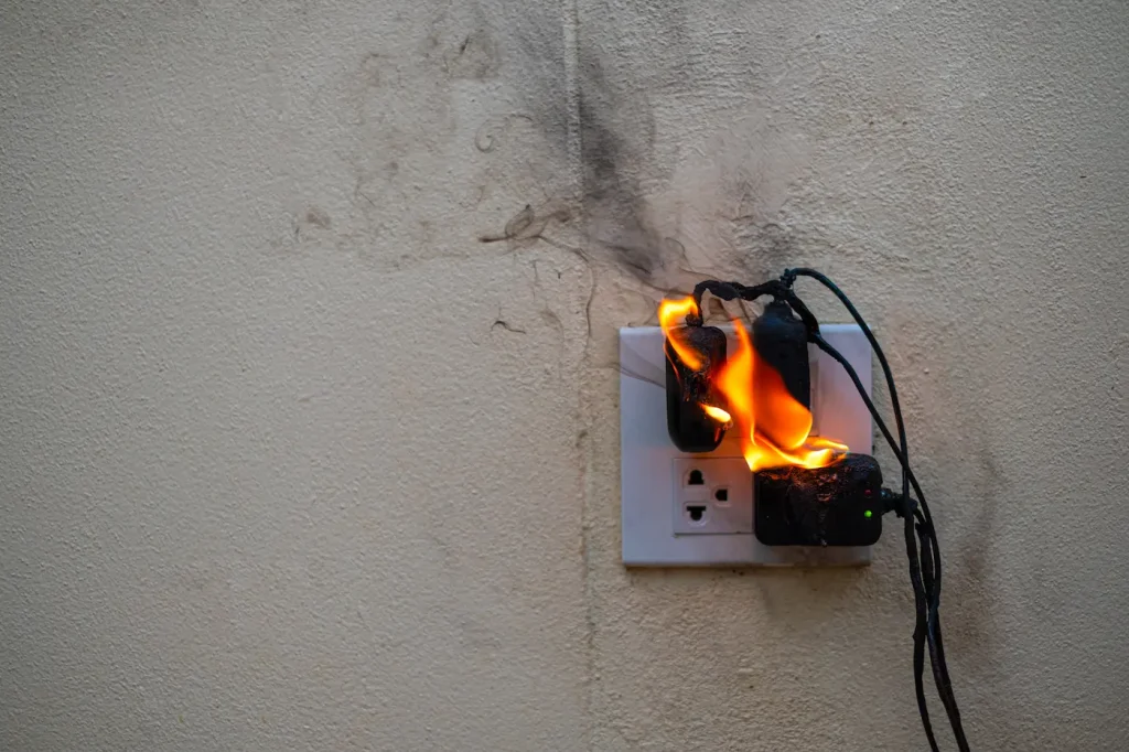outlet smoking and with fire - electrical outlet repair forest glen il