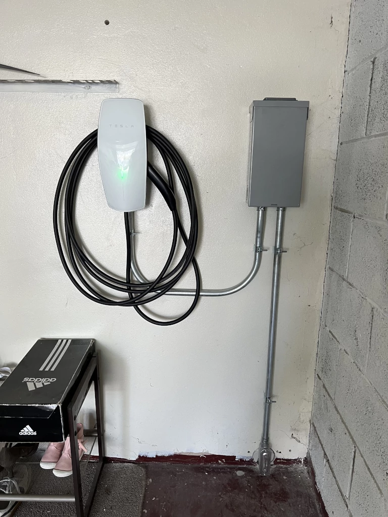 tesla charger and electrical panel